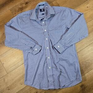 MagnaClick Shirt Men’s Small 14-14.5 Wrinkle Free Cotton Blend Button Up